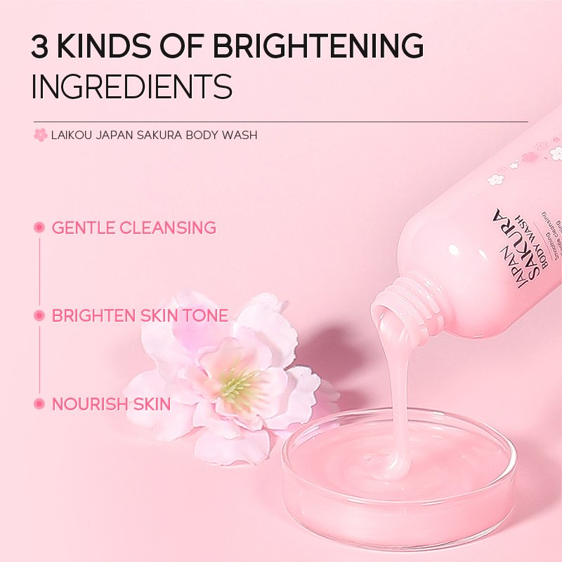 Private Label 100ml Sakura Body Wash Smoothing Mild Cleansing Moisturizing Whitening Shower Gel