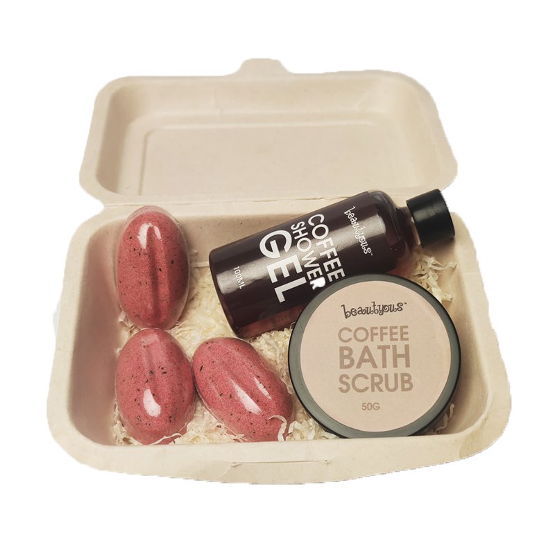 Bath Set Supply Wholesale Coffee Flavor Bath Scrub Shower Gel Spa Gift Kit Organic Relaxing Bath Spa Gift Set