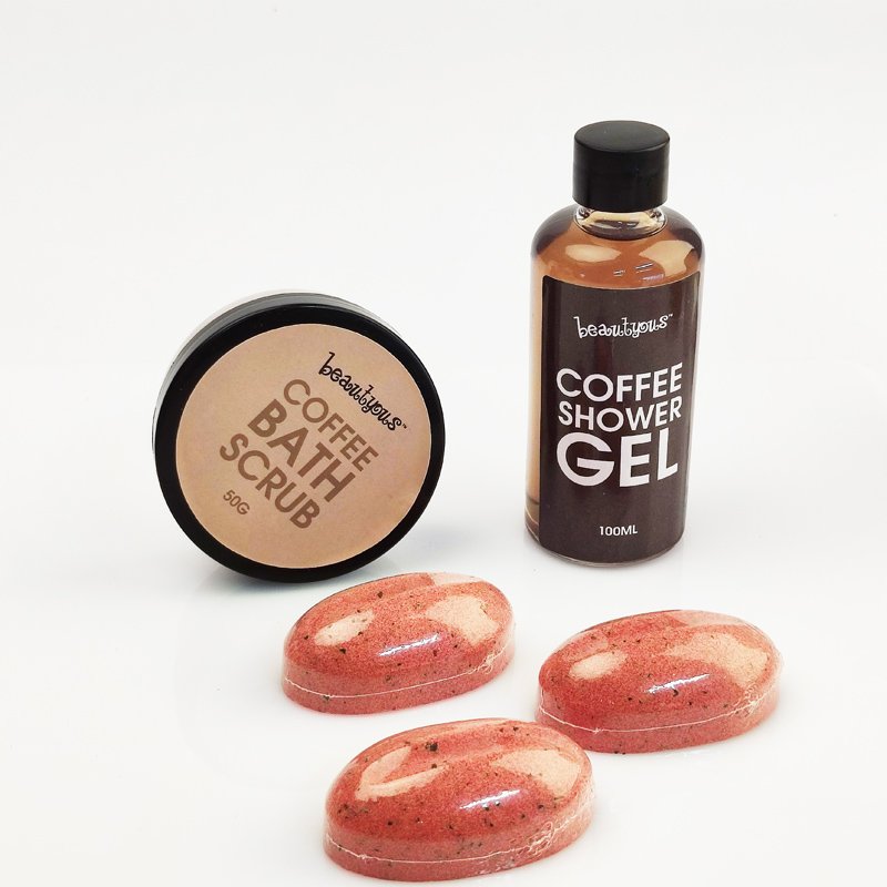 Bath Set Supply Wholesale Coffee Flavor Bath Scrub Shower Gel Spa Gift Kit Organic Relaxing Bath Spa Gift Set