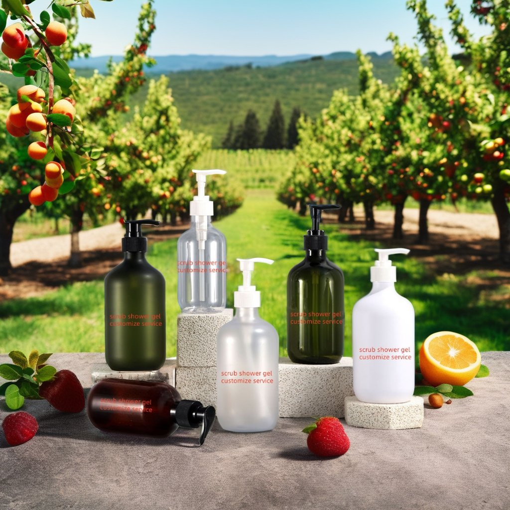 Customized fruit ingredients shower gel lotion private label