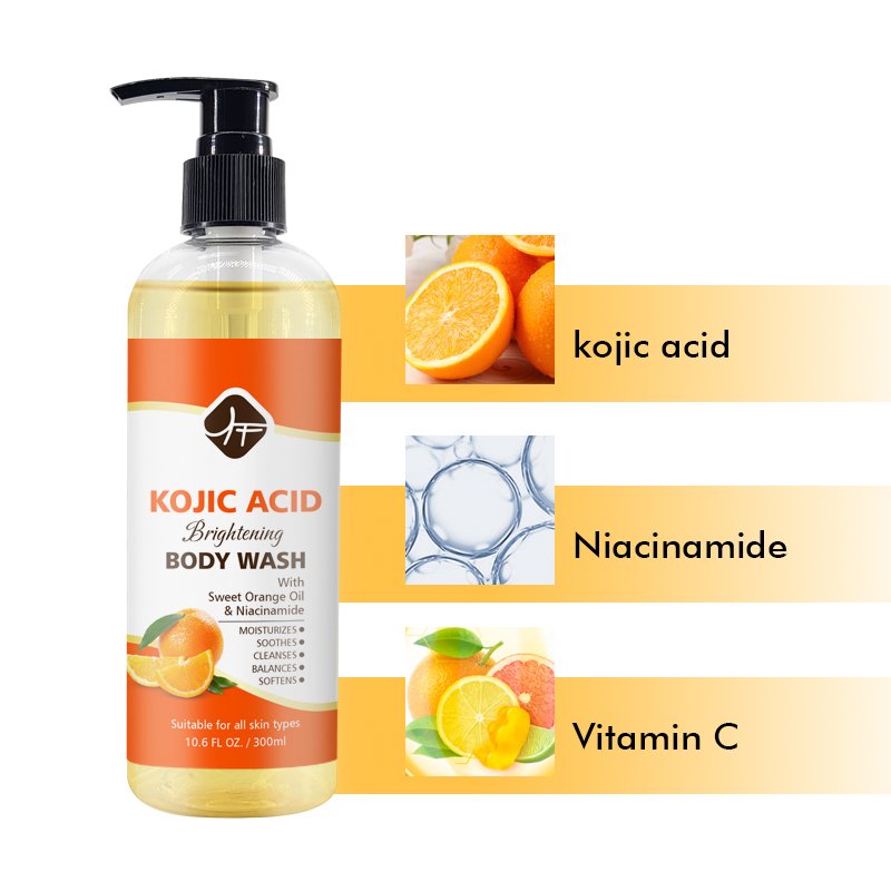Private label natural organic bodywash lightening whitening shower gel for black skin