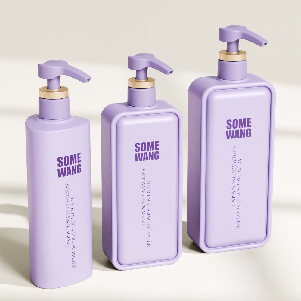 New Arrival Customized PE Matte Bottle Plastic Special Shape Bottle with Lotion Pump for Shampoo