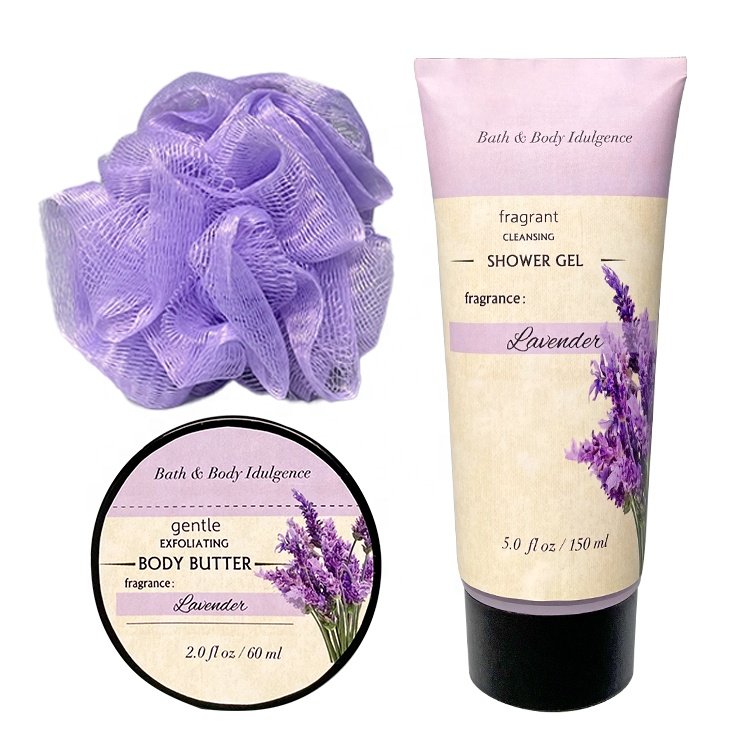 Customized OEM Private Label Natural Scent Personal Shower Gel Body Butter Bath Gift Set