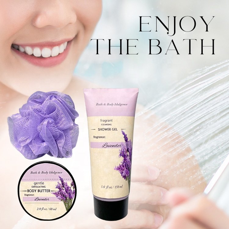 Customized OEM Private Label Natural Scent Personal Shower Gel Body Butter Bath Gift Set