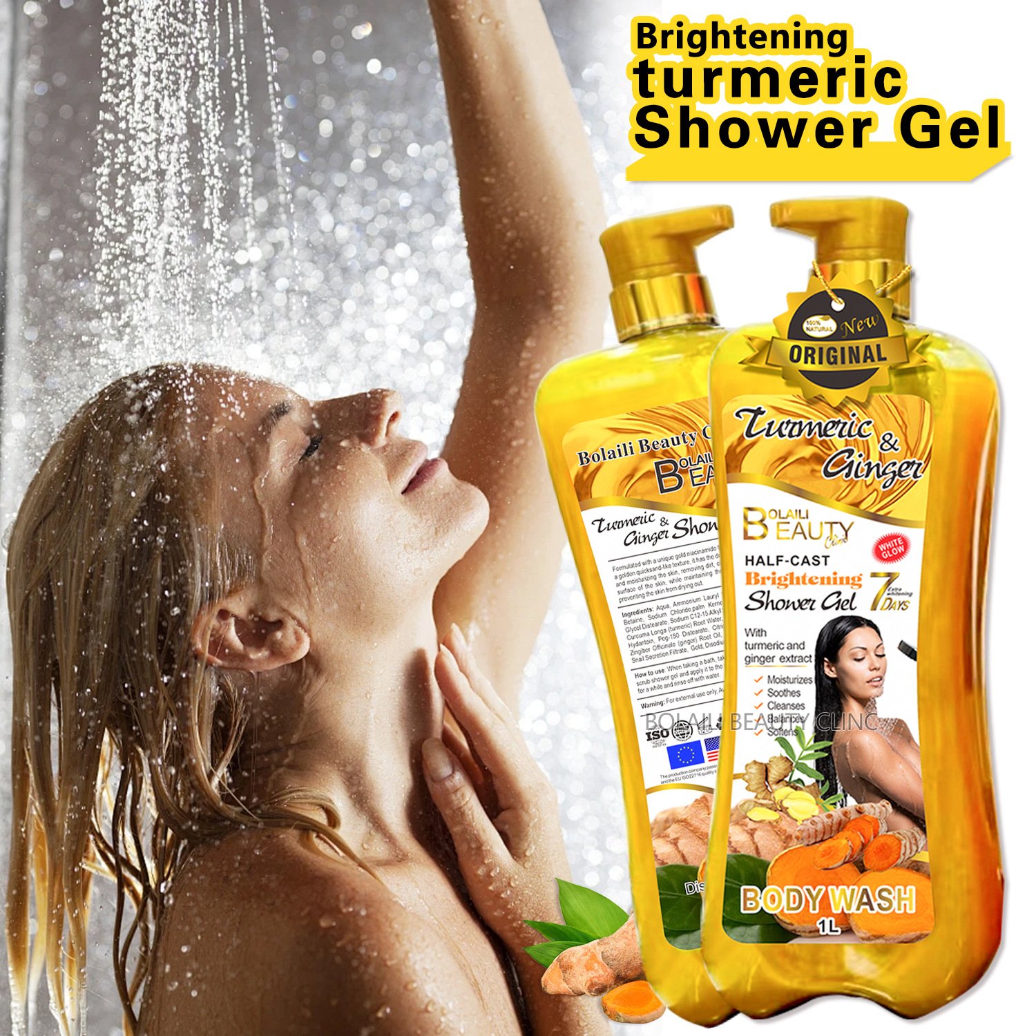 DRMEINAIER Good quality Private Label orange extra brightening shower gel 1000ml moisturizing vitamin C & orange shower gel