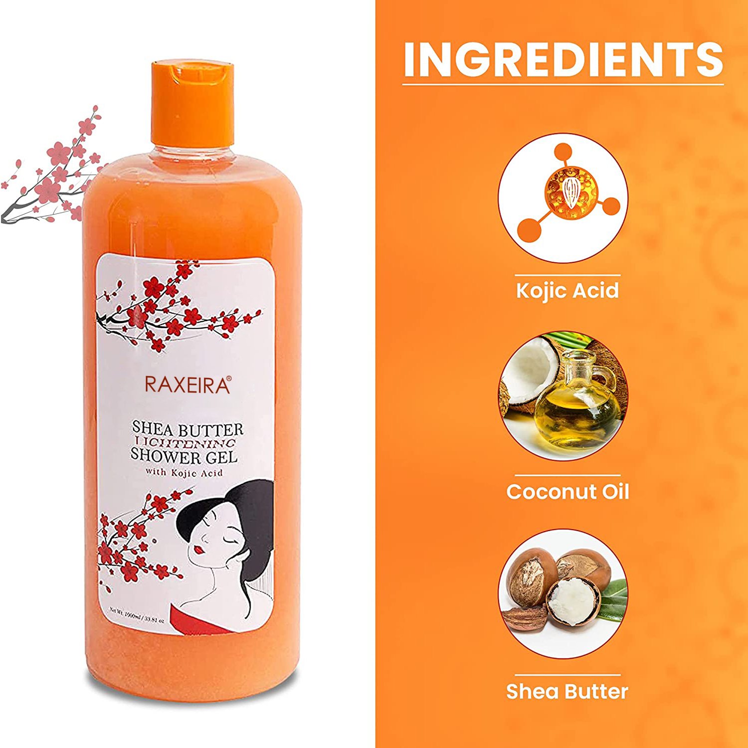 Body Wash Private Label Wholesale Organic Natural Shea Butter Coconut Oil Whitening Exfoliating Body Shower Gel Body Wash