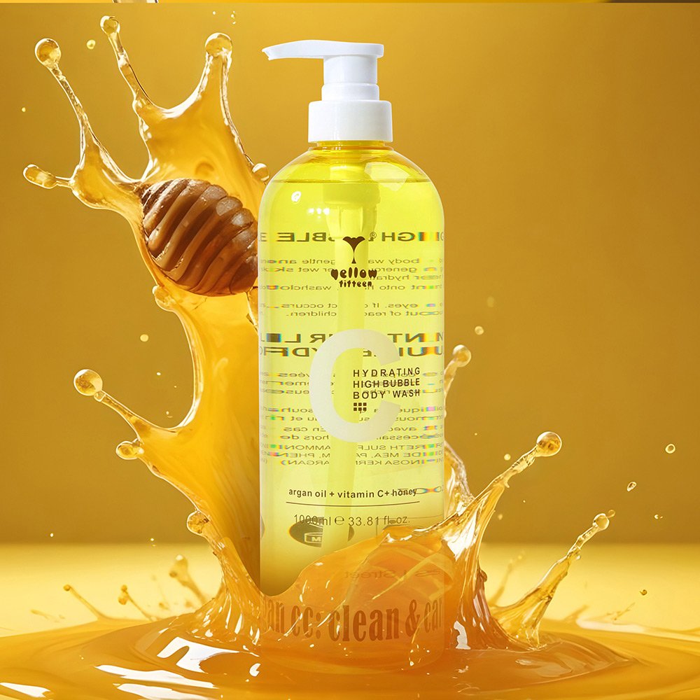 Wholesale honey clean hydrating shower gel private label hotel vitamin c moisturizing women shower gel body wash shampoo bulk