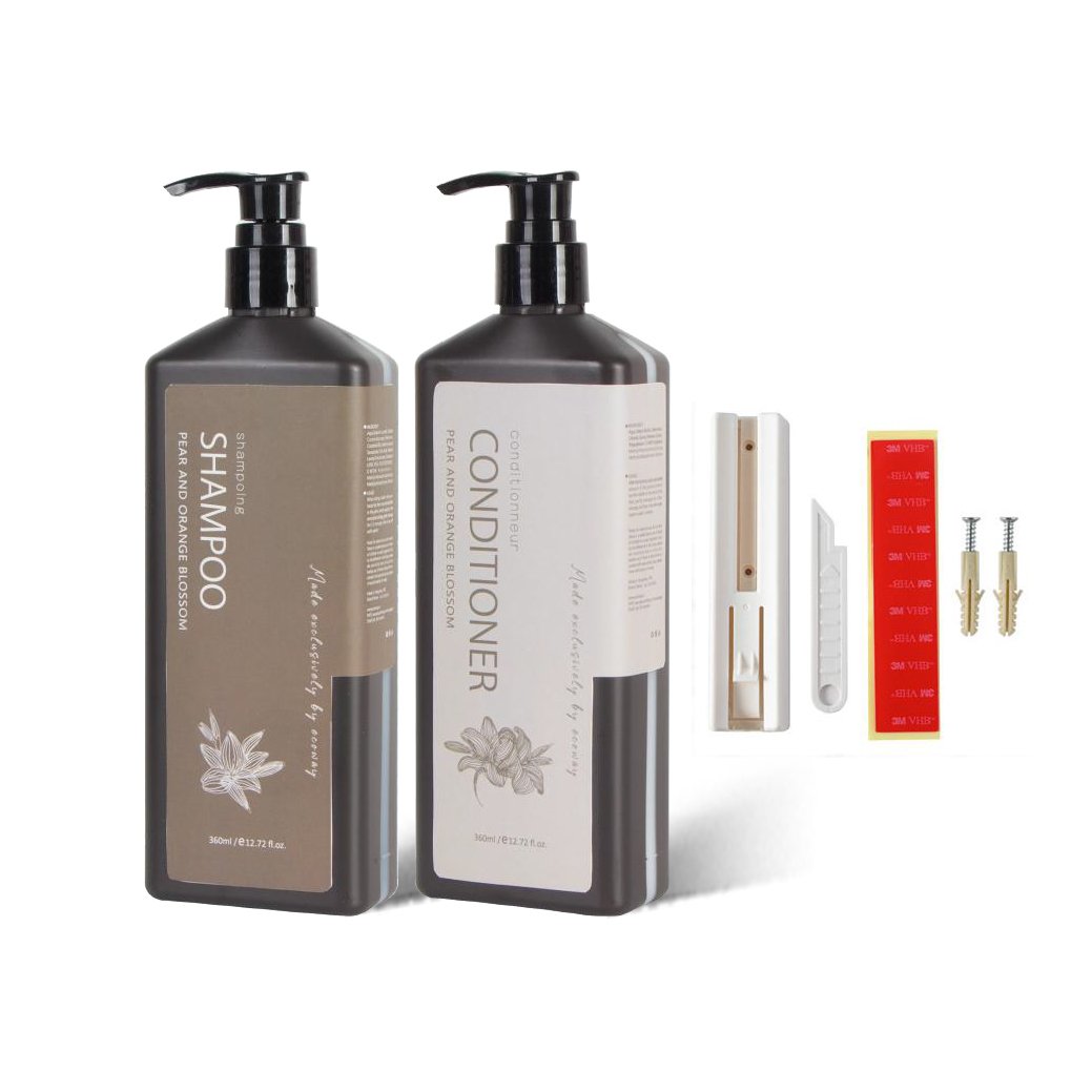 Elegant Hotel Soap Liquid Dispenser Holder Set for Shampoo Shower Gel