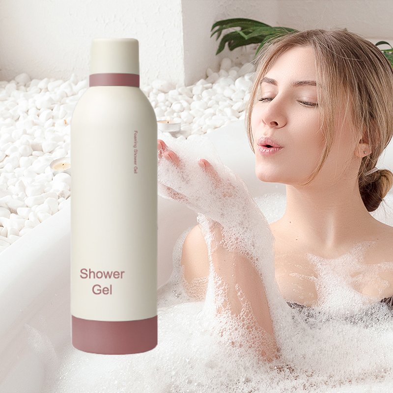 Custom Cosmetics Factory's 200ml 300ml Moisturizing Aloe Body Wash Clear Vitamin C Foaming Shower Bath Gel OEM Wholesale