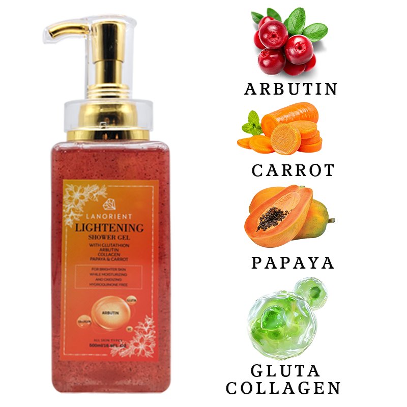 Private Label Manufacturer Wholesale Body Wash Vitamin C Arbutin Skin Whitening And Exfoliating Best Body Wash For Women