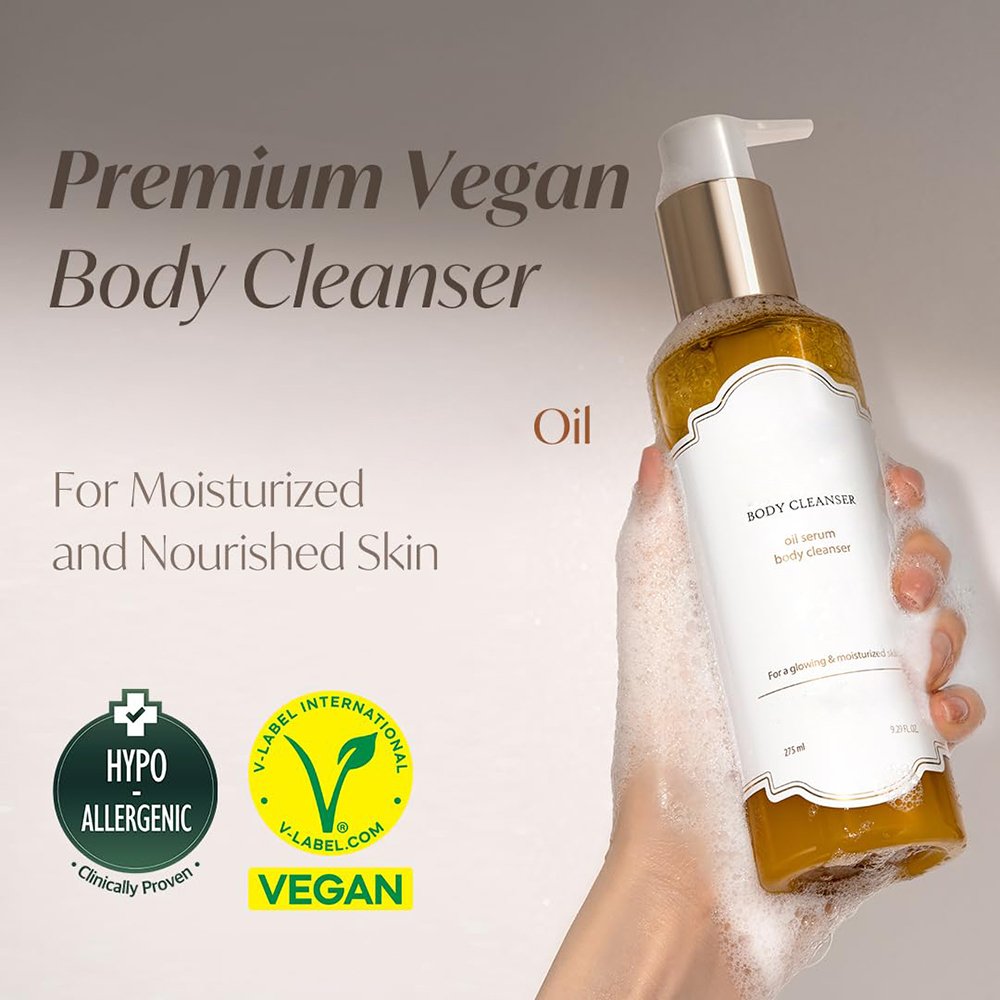 95.5% Natural Organic Argana Shower Oil Vegan Hydration Body Wash for Women Whitening and Moisturizing Body Cleansing Oil