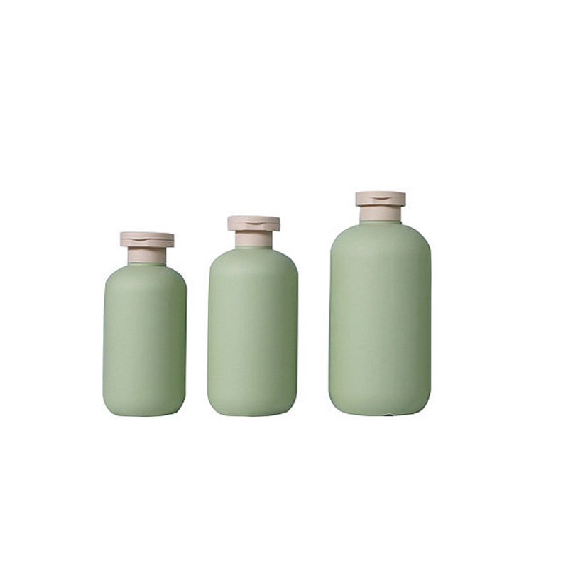 High-quality 200/250/300/400/500ml Green Light Green/brown Plastic Empty Shampoo Bottles With Flip Top Cap