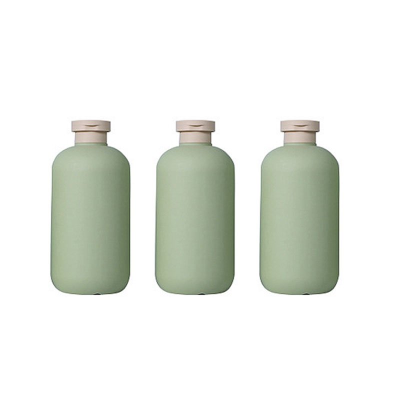High-quality 200/250/300/400/500ml Green Light Green/brown Plastic Empty Shampoo Bottles With Flip Top Cap