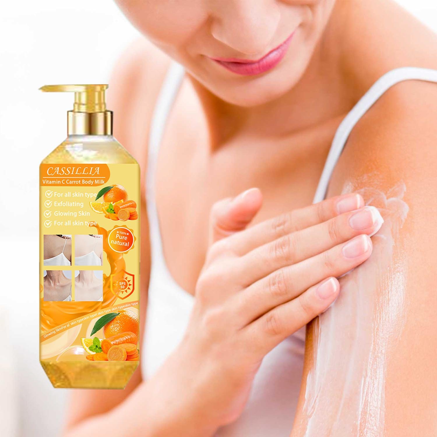 Natural Organic Wholesale Private Label Vitamin C Carrot Shower Gel For Skin Exfoliating Scrub Lightening Body Wash Liquid Soap