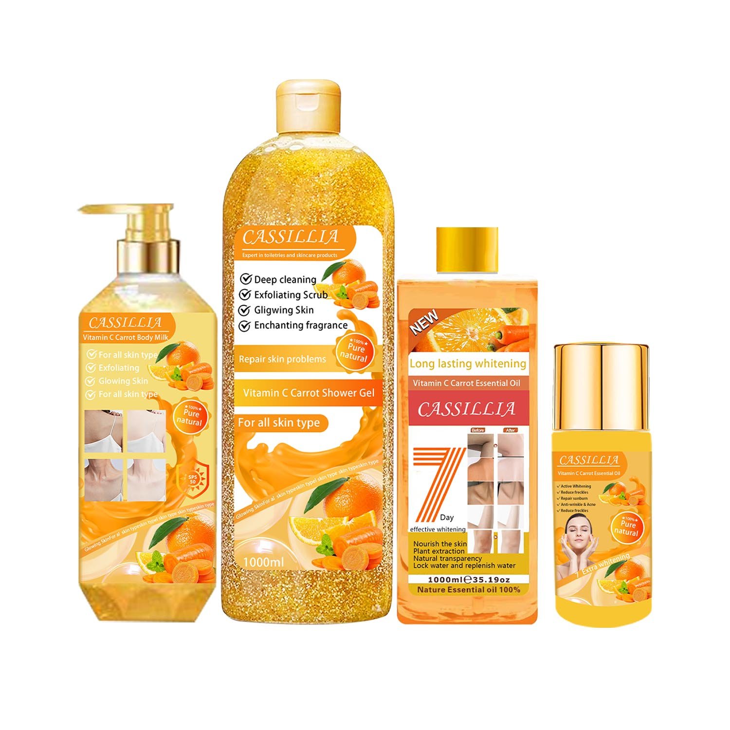 Natural Organic Wholesale Private Label Vitamin C Carrot Shower Gel For Skin Exfoliating Scrub Lightening Body Wash Liquid Soap