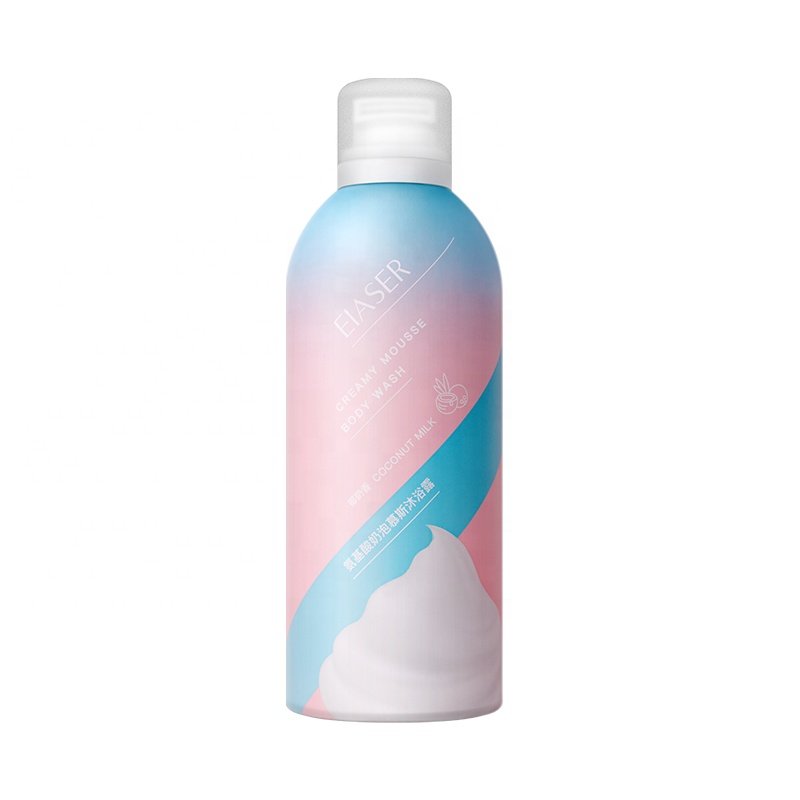 Private Label Organic Amino Acid Coconut Milk Body Wash Rich Bubble Cleaning Moisturizing Soften Skin Foam Mousse Shower Gel