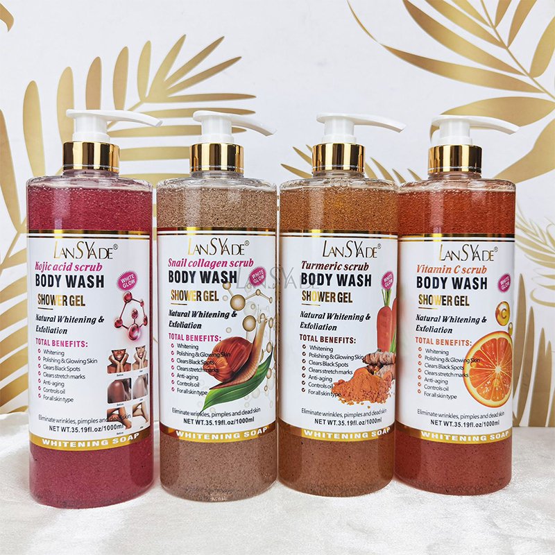 Popular 1000ml scrub bath lotion silky smooth skin foam rich moisturize skin