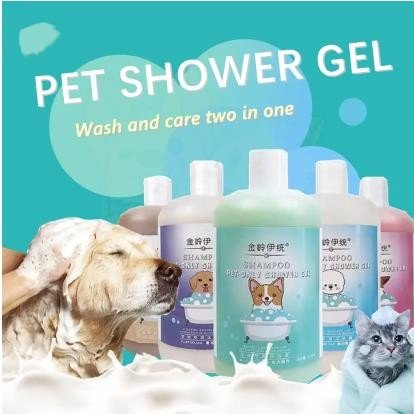 Pet shampoo large capacity 500ml cleaning deodorizing soothing remove dirt bacteria for puppy pet cleaning body wash.