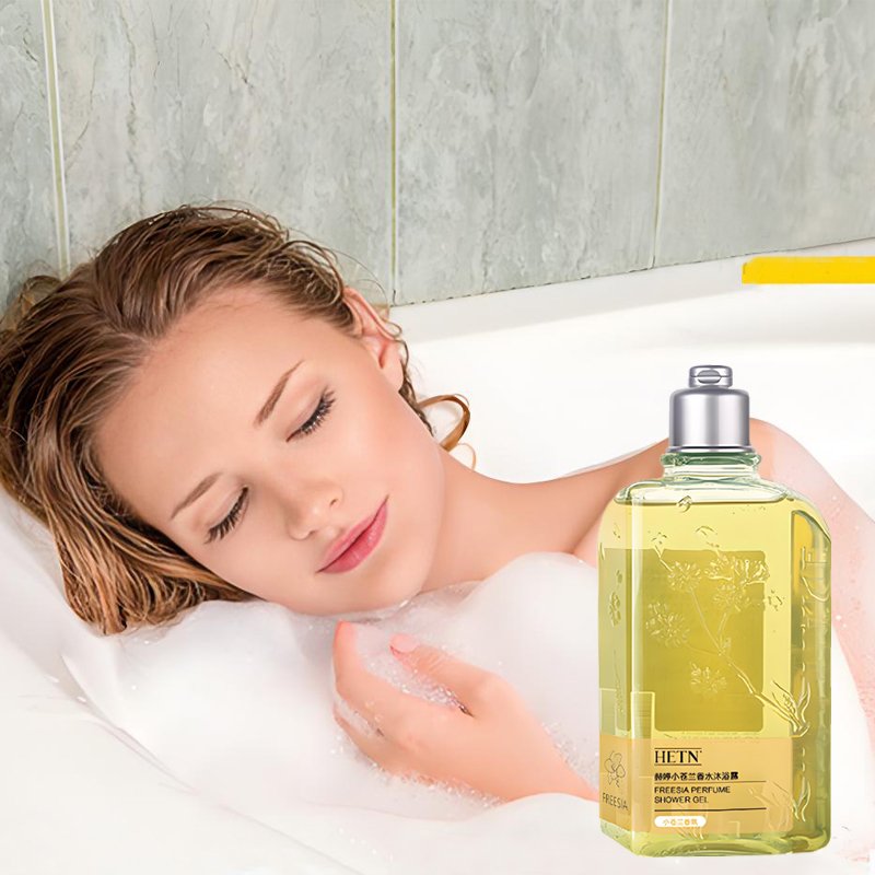OEM Best Sell 270ml elegant fragrance lasting fragrance Freesia perfume shower gel for deep cleaning skin care products