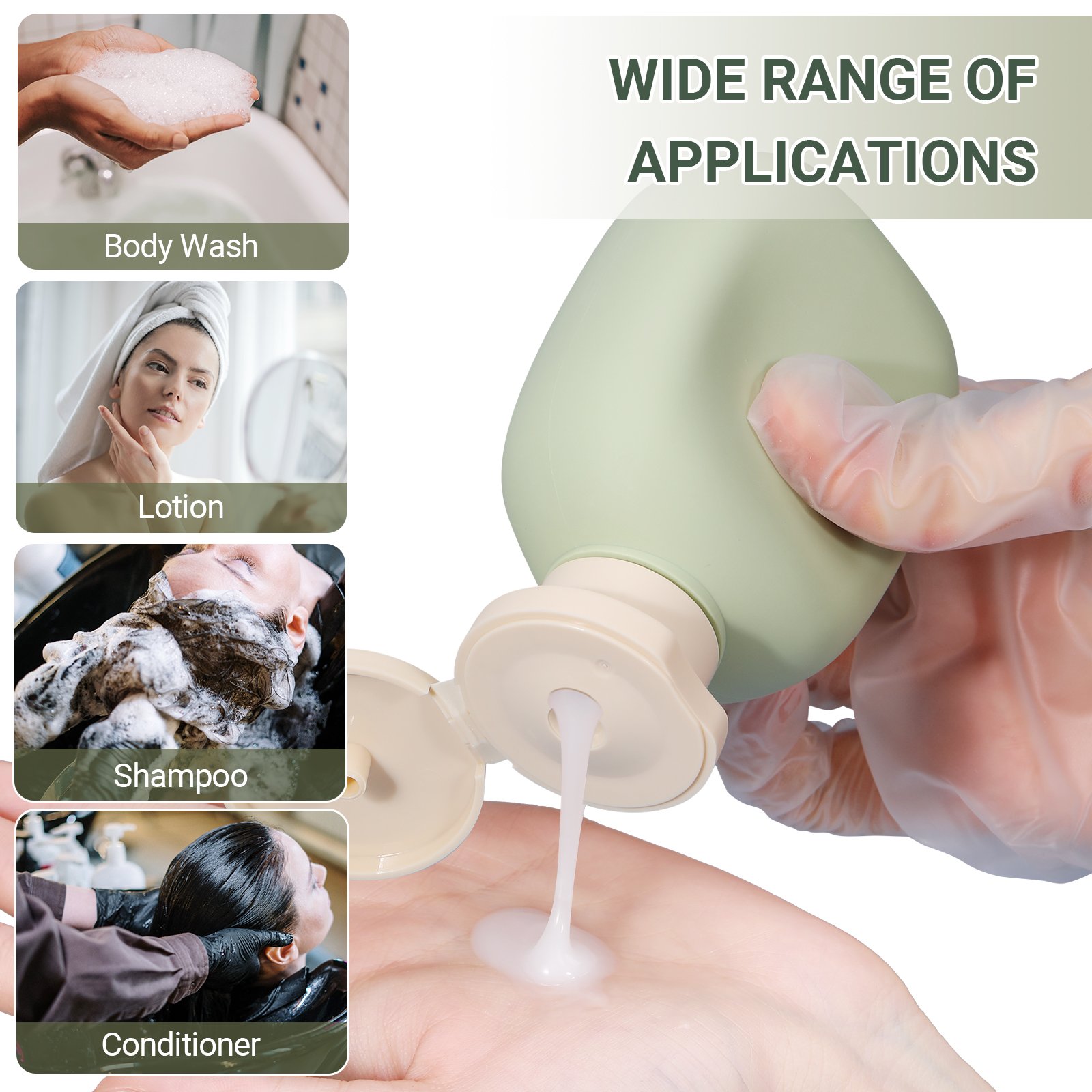 New Design Soft Touch Skincare Body Wash Shower Gel Squeeze Lotion Bottle With Flip Top Cap