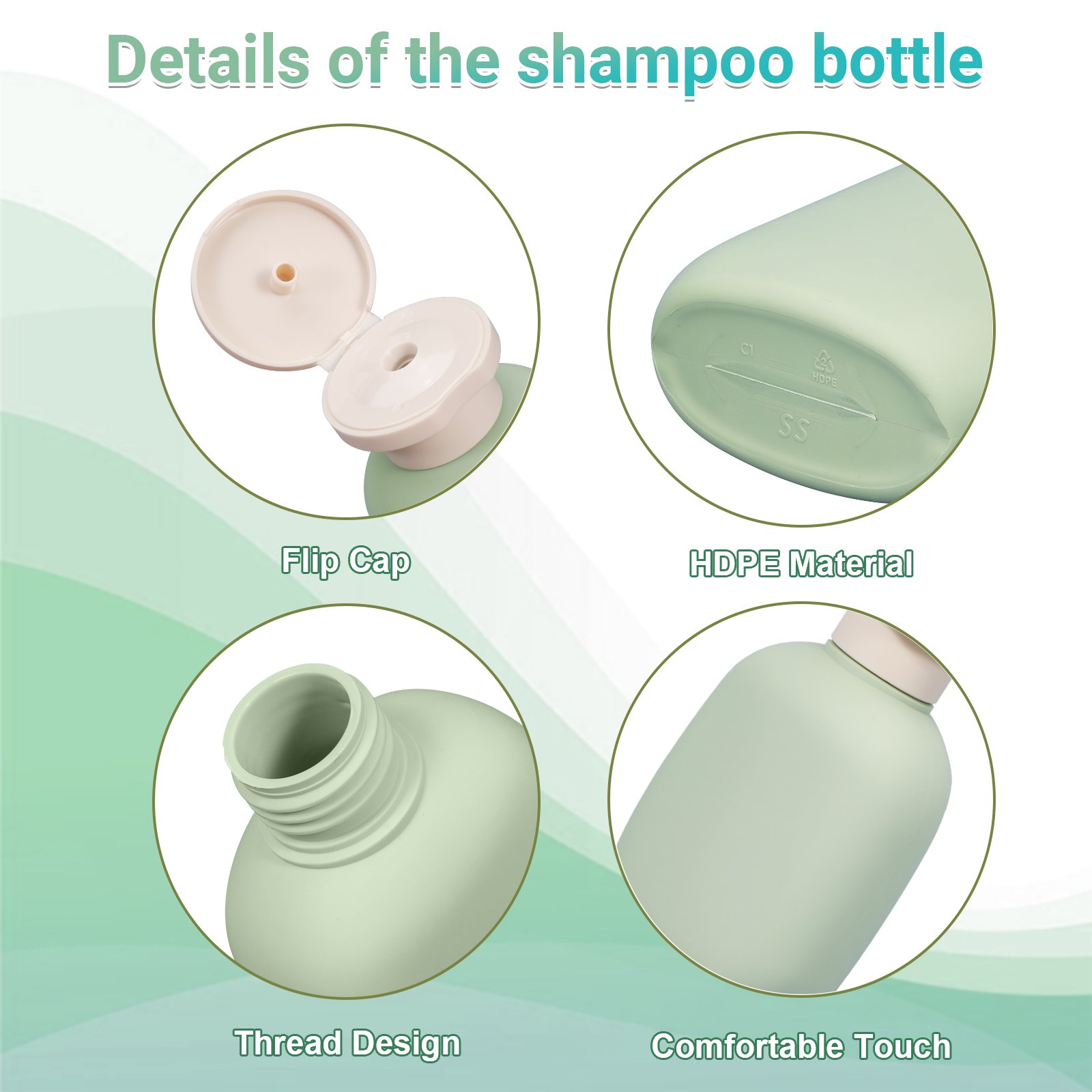 New Design Soft Touch Skincare Body Wash Shower Gel Squeeze Lotion Bottle With Flip Top Cap