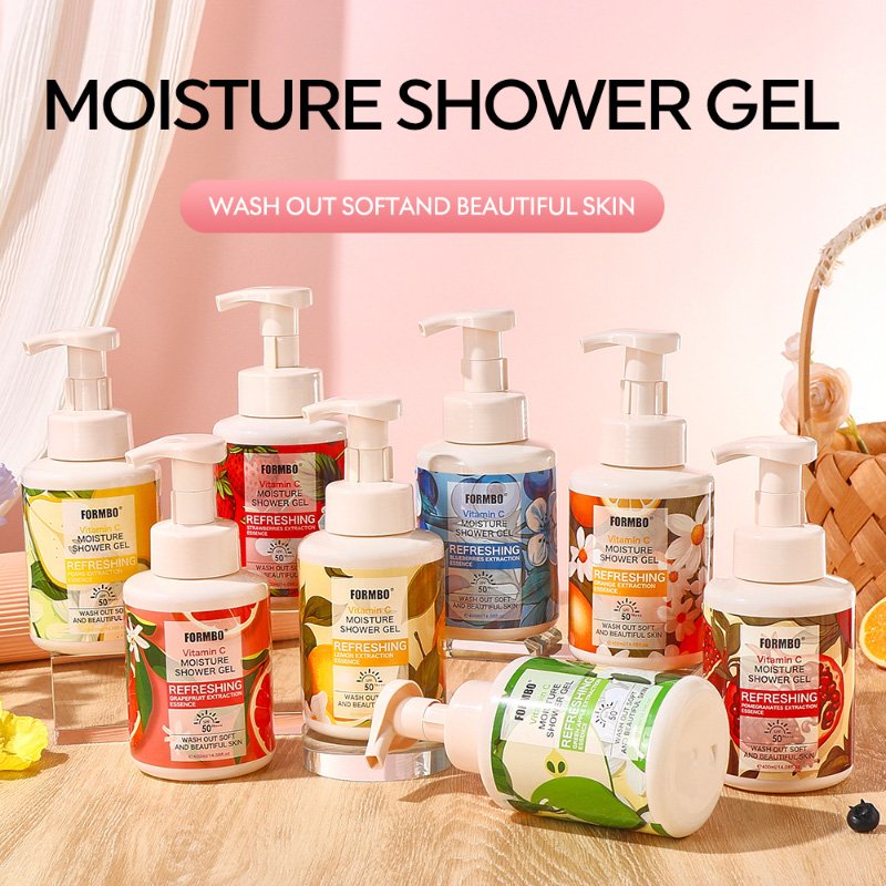 Organic Private Label Shower Gel Organic Vitamin C Whitening Bath Gel Nourishing Skin Hydrating Body Wash