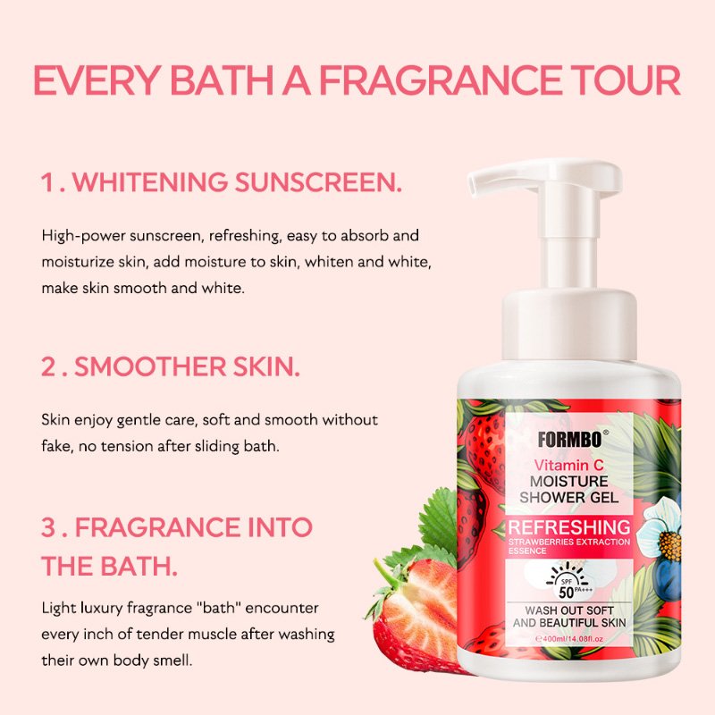 Organic Private Label Shower Gel Organic Vitamin C Whitening Bath Gel Nourishing Skin Hydrating Body Wash