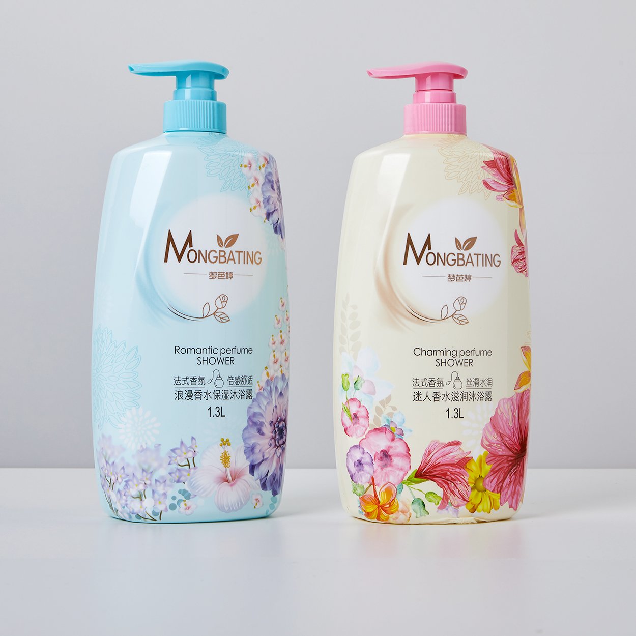 Natural Charming Perfume Meng Bating 1.3L Dense Foam Silky Moisturizing Skin Shower Gel