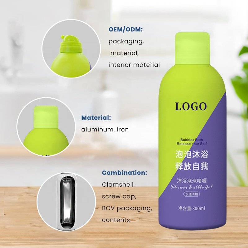Cosmetic factory supplier wholesale amino acid milk shower foam body wash gift spa set skin whitening odm shower bath gel oem