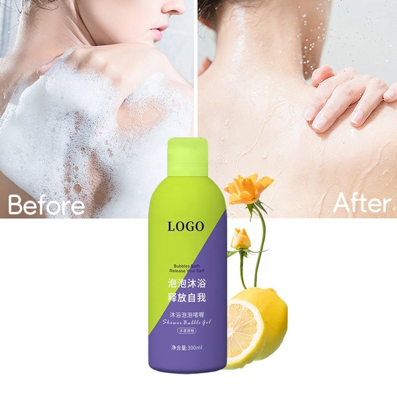 Cosmetic factory supplier wholesale amino acid milk shower foam body wash gift spa set skin whitening odm shower bath gel oem