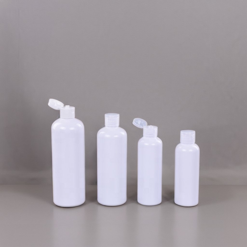 Custom 100ml 200ml 250ml 300ml 400ml HDPE PET Plastic Bottle With Flip Cover Top Cap For Shower Gel Shampoo Conditioner Bottle