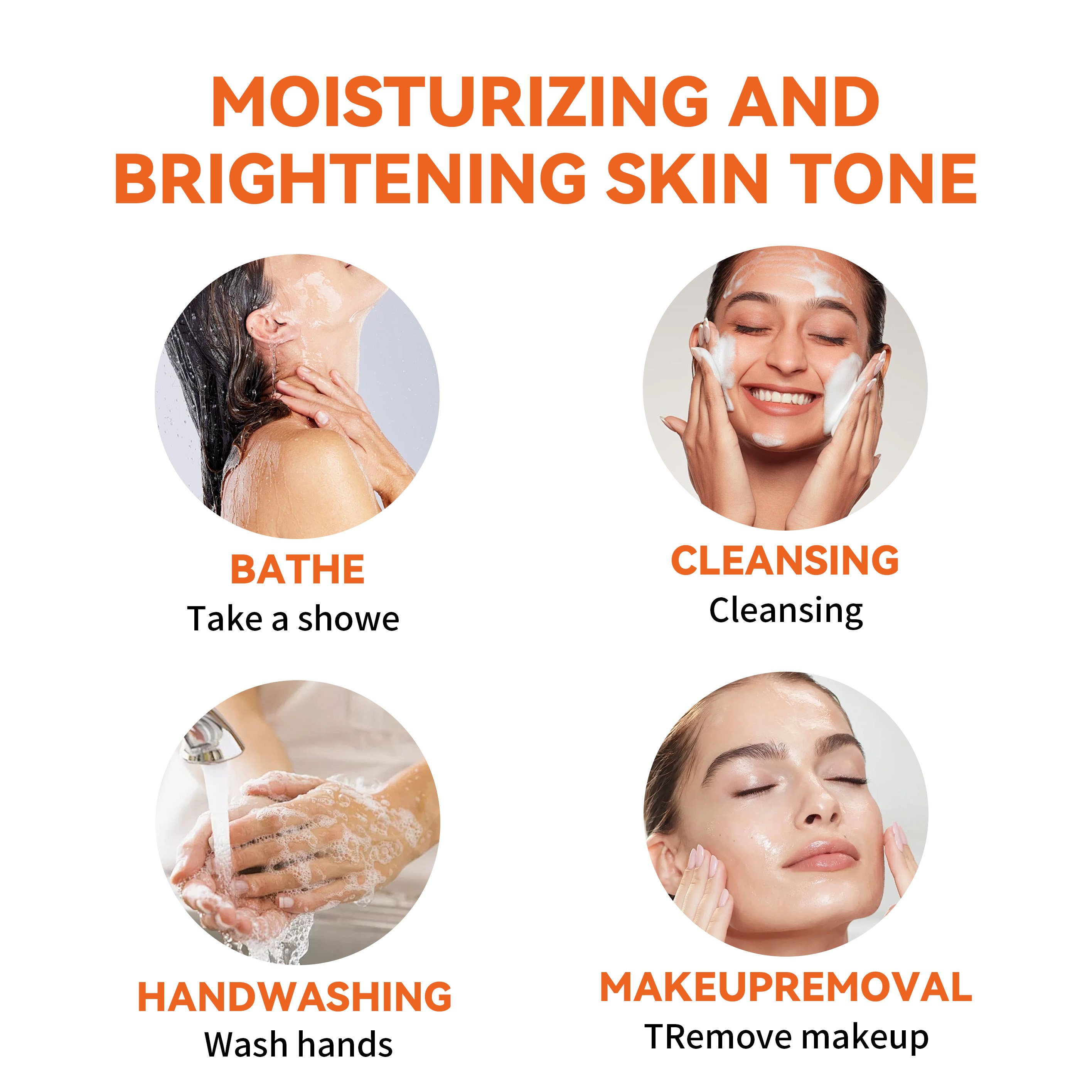 Private Label Orange Papaya Lemon Vitamin C & Retinol Whitening Exfoliating Moisturizing Organic Body Scrub Shower Gel