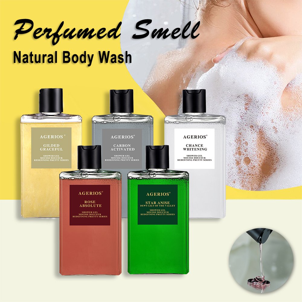 Agerios OEM ODM Good Smell Flavours Unisex Body Lotion Long Lasting Shower Gel for Hotel Family