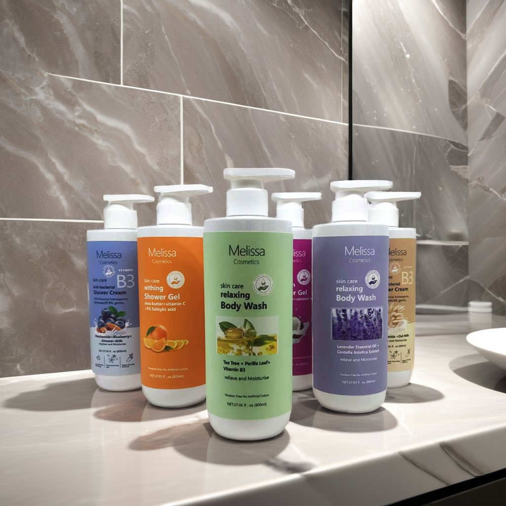 Adult Body Wash Gel Form with Herbal Niacinamide Whitening Moisturizing Perfumed Refreshing Medicated Ingredients All Skin Types