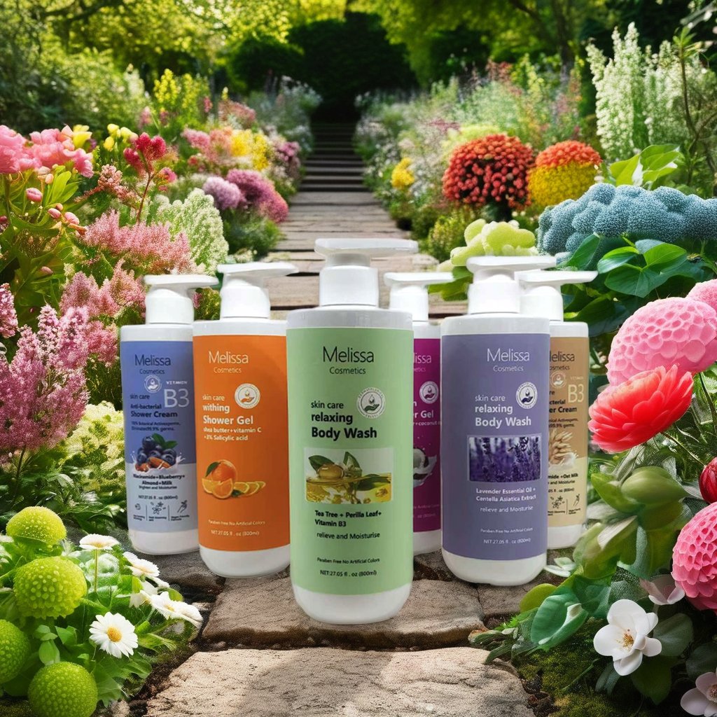 Adult Body Wash Gel Form with Herbal Niacinamide Whitening Moisturizing Perfumed Refreshing Medicated Ingredients All Skin Types