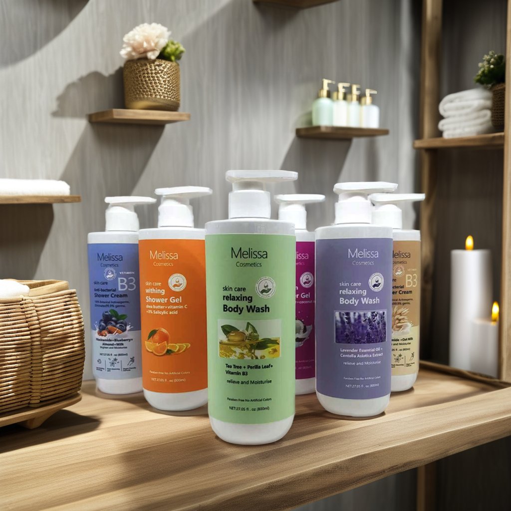Adult Body Wash Gel Form with Herbal Niacinamide Whitening Moisturizing Perfumed Refreshing Medicated Ingredients All Skin Types