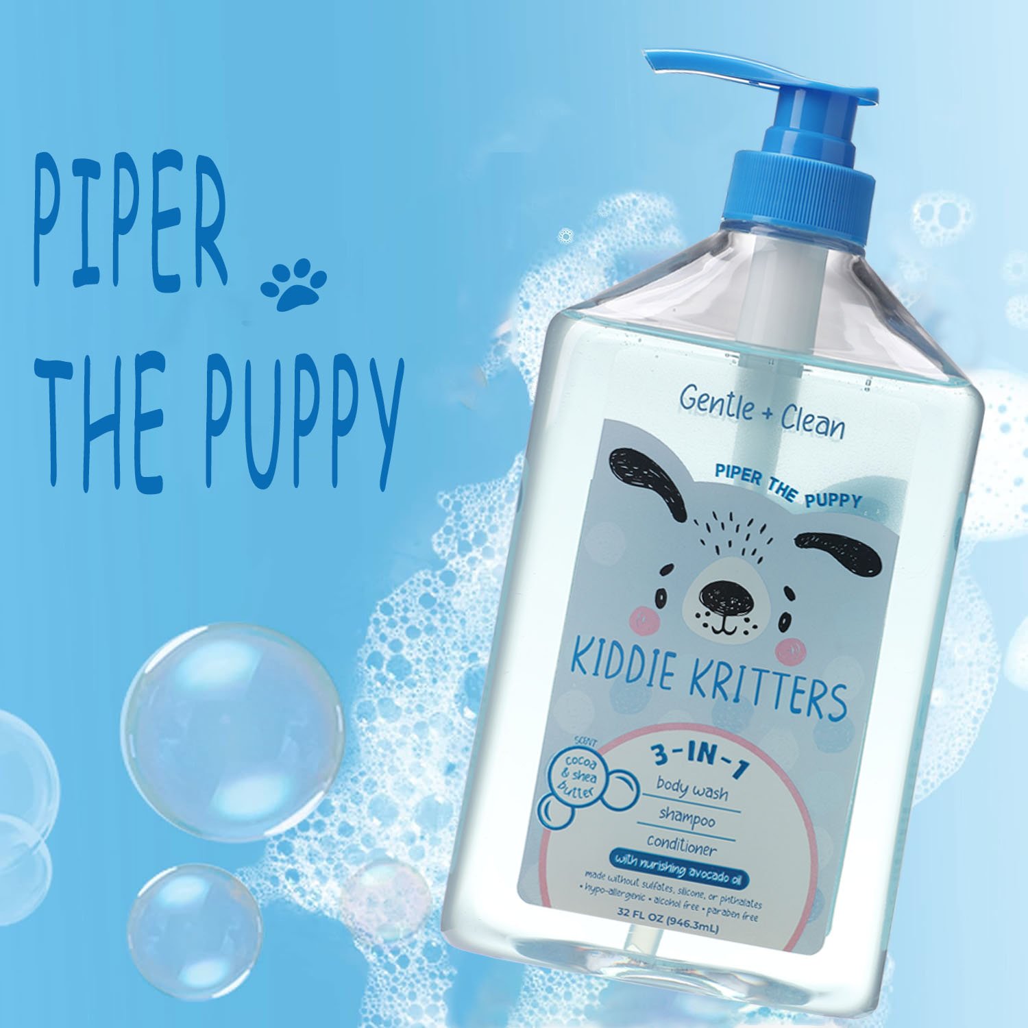 32oz Organic Baby 3 1 Body Wash Gentle Cocoa Shea Butter Baby Bath Shampoo and Baby Shower Gel