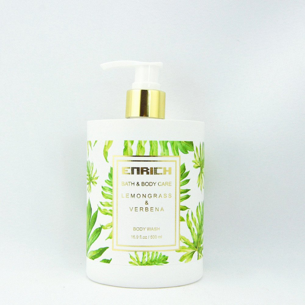 500ml Natural Lemongrass Herbal Body Wash Oil Shower Gel Moisturizing Refreshing for Dry Skin Body Lightening Cleansing