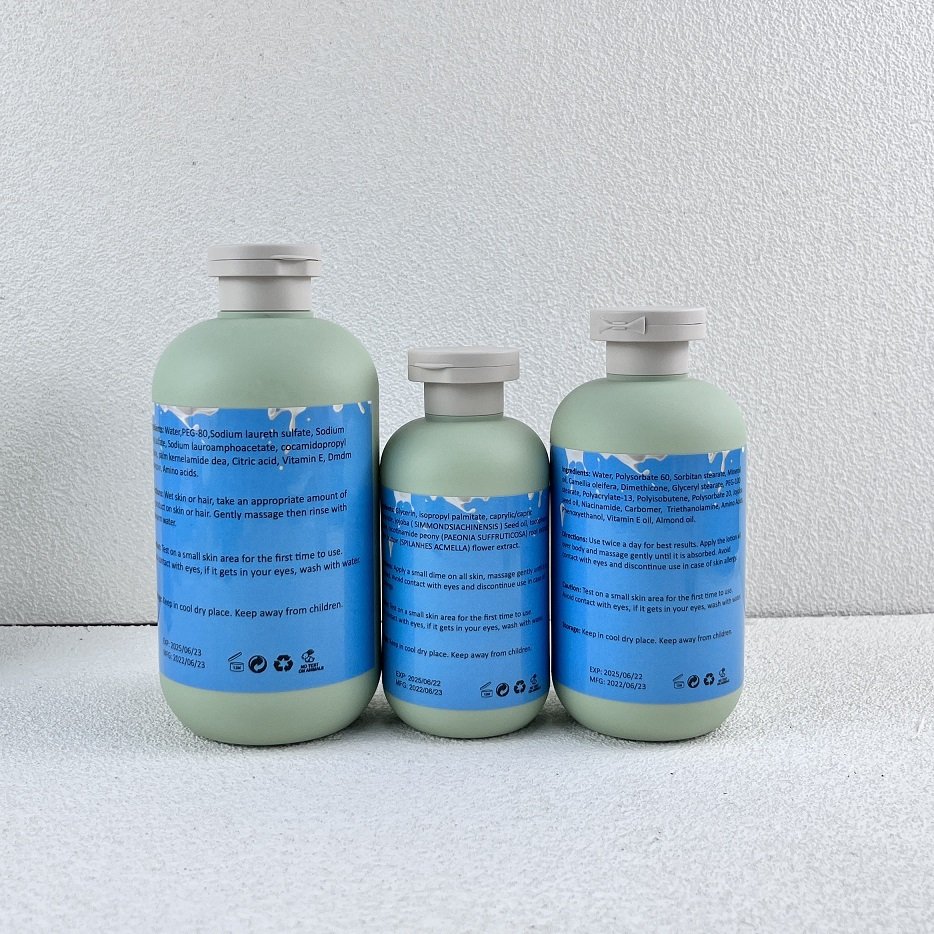 Private Label Organic Vegan not irritating baby and child body lotion Skin Care Set body oil baby's 2 in1 shower gel shampoo