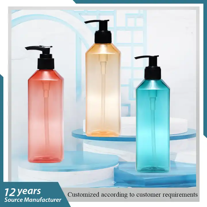 High quality 300ml cuscom color pet shampoo shower gel plastic bottles