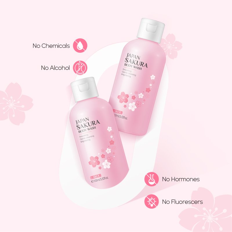 LAIKOU 100ml body shower gel Japan sakura nourishing whitening skin body wash
