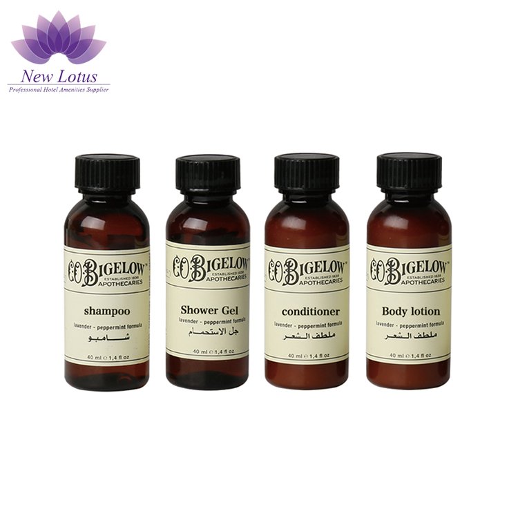 Hot sale hotel/airline supplies mini shampoos conditioner shower gel in bottle packaging