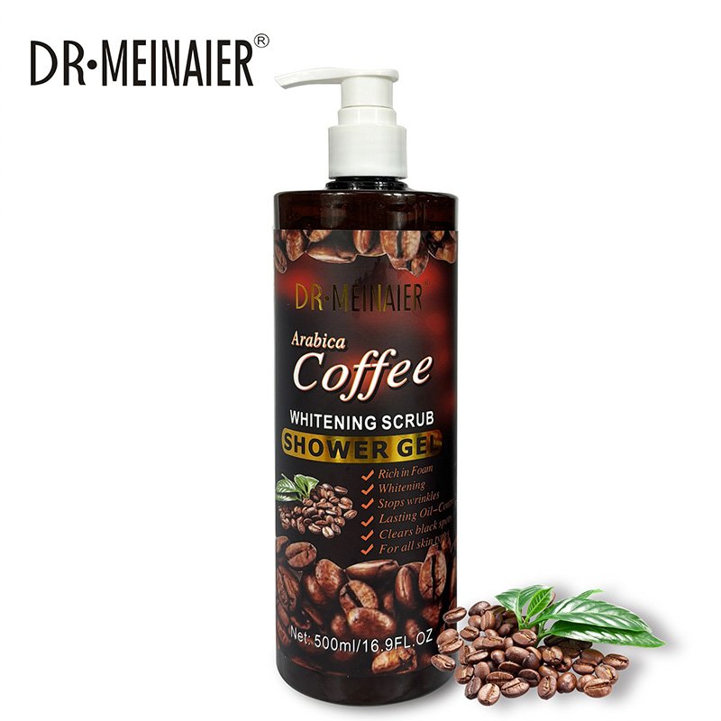 Organic Herbal Whitening Coffee Shower Gel 500ml Deep Cleansing Antioxidant Body Wash For Women Men