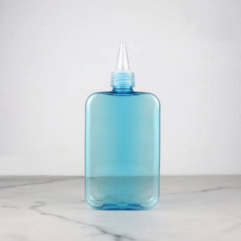 Manufacturer's best-selling square flat shower gel bottle lotion packaging empty bottle shampoo white 300ml 10oz shampoo bottle