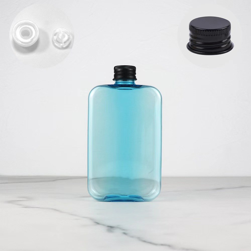 Manufacturer's best-selling square flat shower gel bottle lotion packaging empty bottle shampoo white 300ml 10oz shampoo bottle