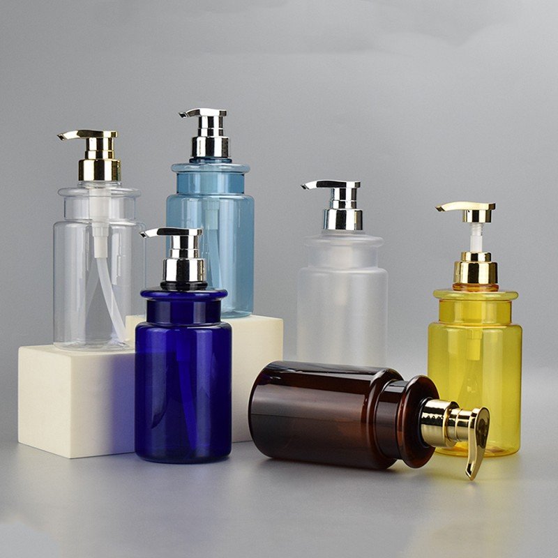 Empty Amber Blue Black White PET 300ml500ml Shampoo shower gel Lotion Pump Bottles for shampoo and conditioner bottles hair care