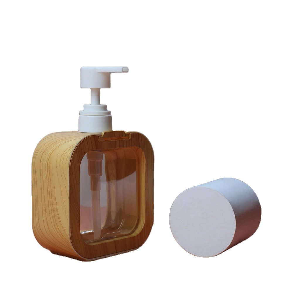 Wholesale lUXURY 500ml Body Lotion Bottle Plastic Cosmetic Container Square pink Shaped Liquid Soap Bottles Press Empty bottle