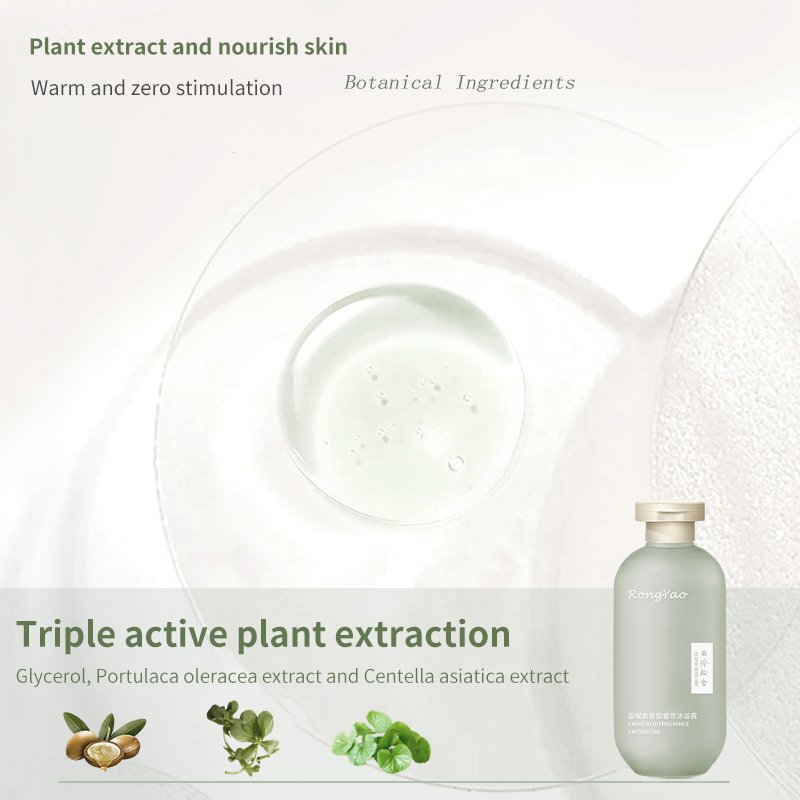 RongYao Private Label 300ml bodi cleanser Whitening Body Wash Gel Bath Shower Gel Home Fruit Fragrance Peach Shower Gel