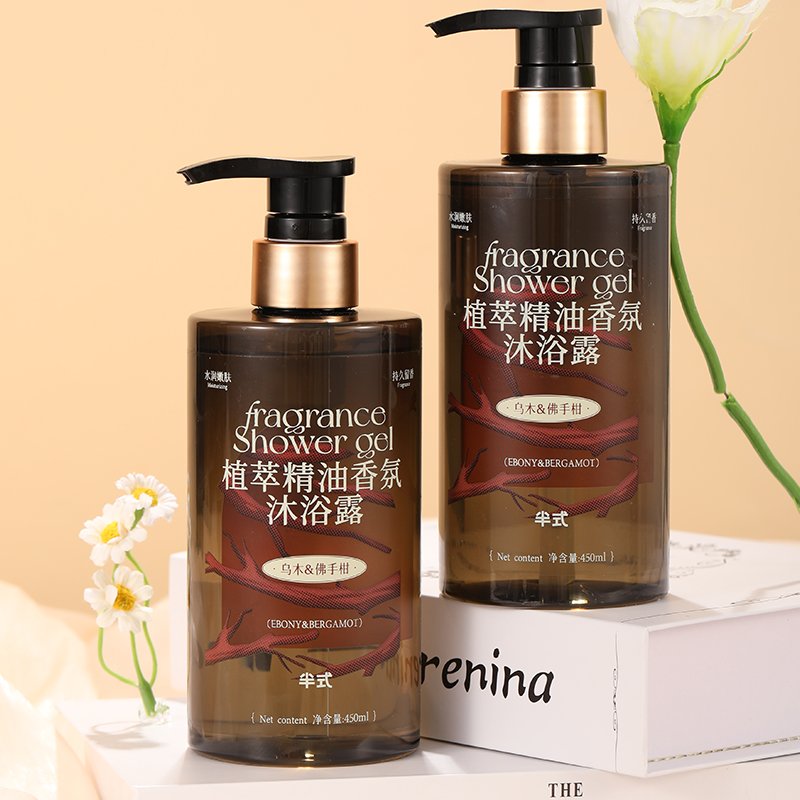 OEM Plant essential oil fragrance shower gel ebony rose and bergamot deep cleaning rich lathering moisturizing body wash