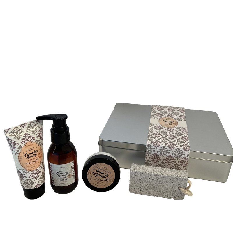 Wholesale Private Label Bath Set Luxury Romantic Shower Gel Body Lotion Foot Cream Gift Box Packaging Family Hotel Spa Gift Set